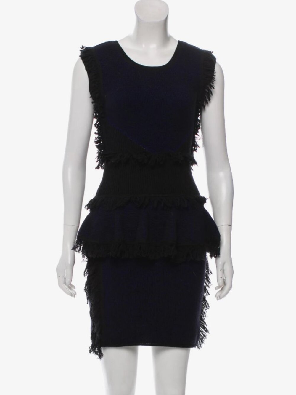 Alexander McQueen - McQ - Black and Blue Fringe Dress - Small